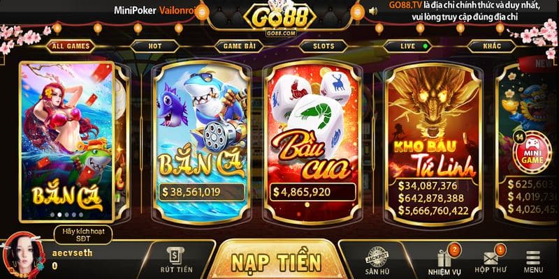 Khám phá sức hút cực hot đến từ cổng game Go88